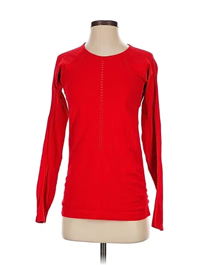 Pre-owned Athleta Long Sleeve T-shirt In Red