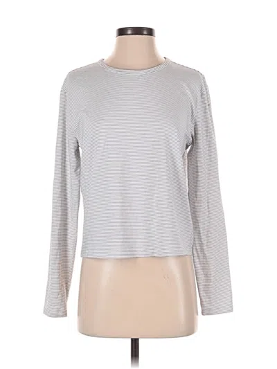 Pre-owned Athleta Long Sleeve T-shirt In Silver