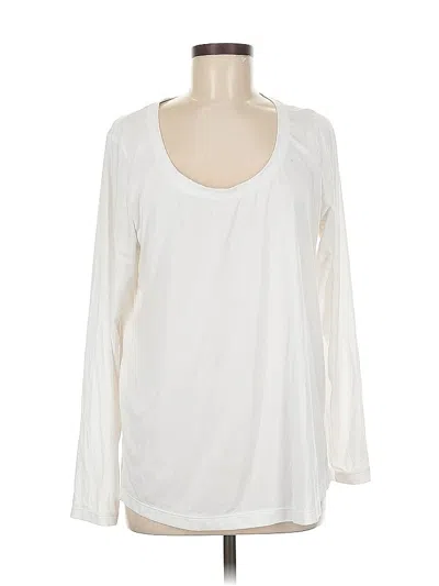 Pre-owned Athleta Long Sleeve T-shirt In White