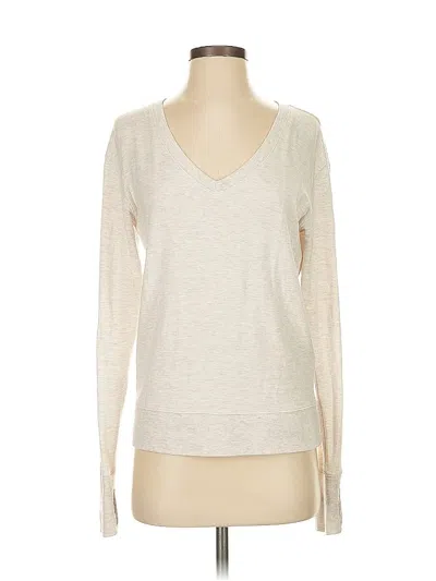 Pre-owned Athleta Long Sleeve T-shirt In White