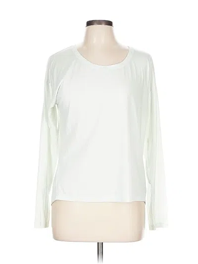 Pre-owned Athleta Long Sleeve T-shirt In White