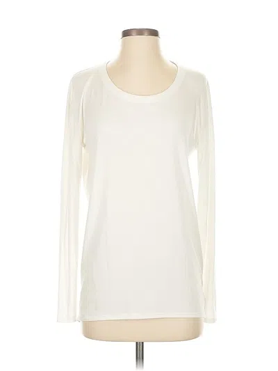 Pre-owned Athleta Long Sleeve T-shirt In White