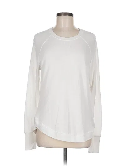 Pre-owned Athleta Long Sleeve T-shirt In White