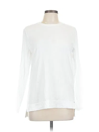 Pre-owned Athleta Long Sleeve T-shirt In White