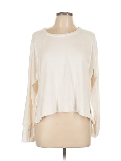 Pre-owned Athleta Long Sleeve T-shirt In White