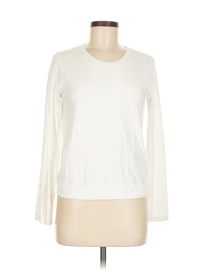 Pre-owned Athleta Long Sleeve T-shirt In White