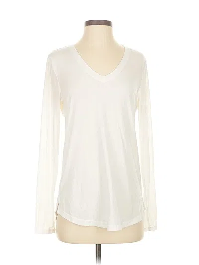Pre-owned Athleta Long Sleeve T-shirt In White