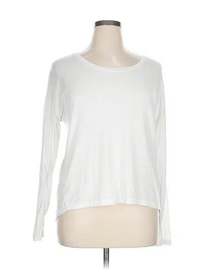 Pre-owned Athleta Long Sleeve T-shirt In White
