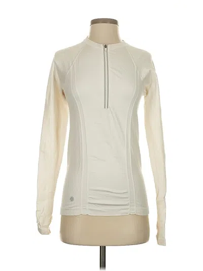 Pre-owned Athleta Long Sleeve T-shirt In White