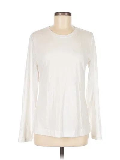 Pre-owned Athleta Long Sleeve T-shirt In White