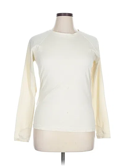 Pre-owned Athleta Long Sleeve T-shirt In White