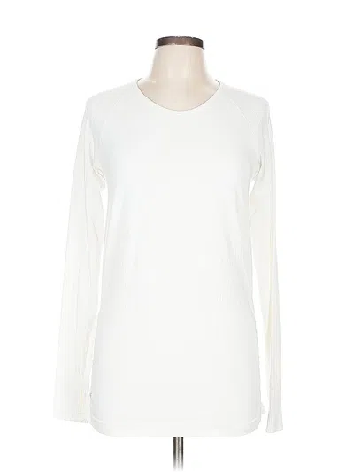 Pre-owned Athleta Long Sleeve T-shirt In White