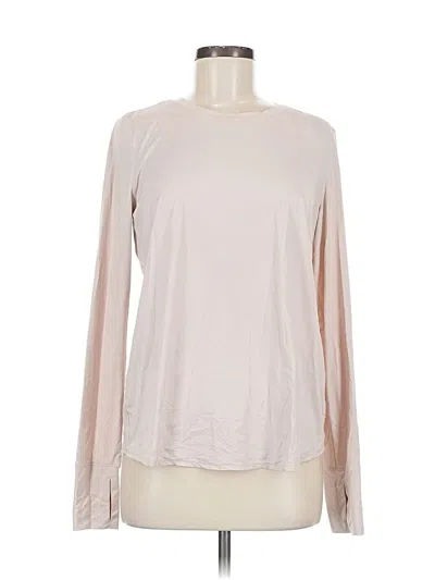 Pre-owned Athleta Long Sleeve T-shirt In White
