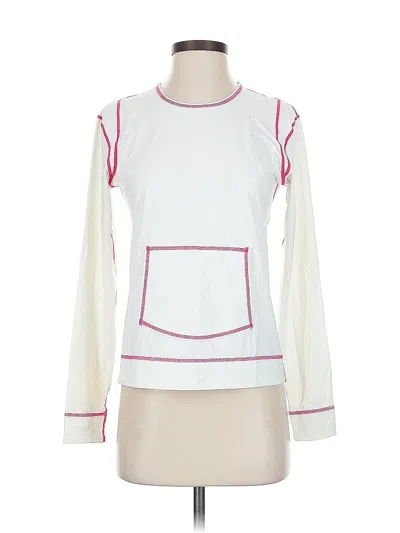 Pre-owned Athleta Long Sleeve T-shirt In White