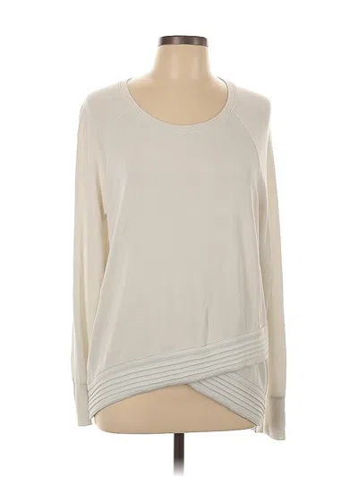 Pre-owned Athleta Long Sleeve T-shirt In White
