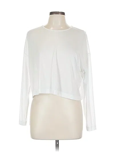 Pre-owned Athleta Long Sleeve T-shirt In White