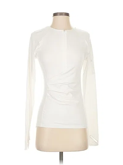 Pre-owned Athleta Long Sleeve T-shirt In White