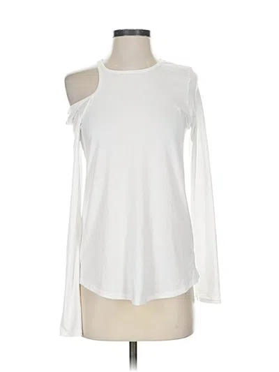 Pre-owned Athleta Long Sleeve T-shirt In White