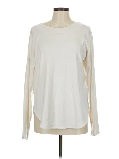 Pre-owned Athleta Long Sleeve T-shirt In White