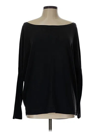 Pre-owned Athleta Long Sleeve Top Black Boatneck Tops