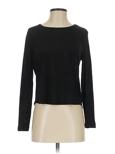 Pre-owned Athleta Long Sleeve Top Black Boatneck Tops