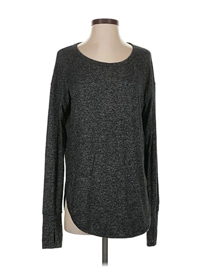 Pre-owned Athleta Long Sleeve Top Black Crew Neck Tops