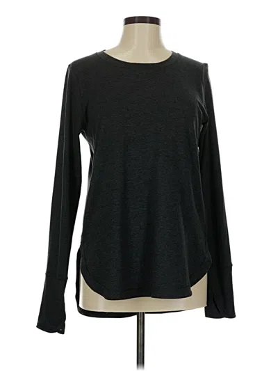 Pre-owned Athleta Long Sleeve Top Black Crew Neck Tops