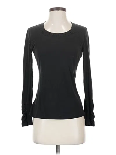 Pre-owned Athleta Long Sleeve Top Black Crew Neck Tops