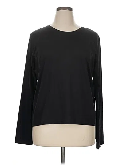 Pre-owned Athleta Long Sleeve Top Black Crew Neck Tops