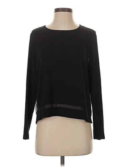Pre-owned Athleta Long Sleeve Top Black Crew Neck Tops