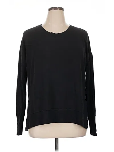 Pre-owned Athleta Long Sleeve Top Black Crew Neck Tops