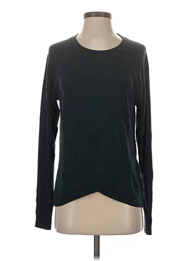 Pre-owned Athleta Long Sleeve Top Black Crew Neck Tops