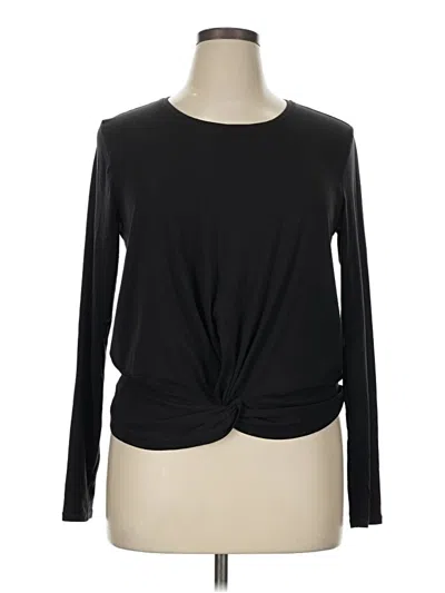 Pre-owned Athleta Long Sleeve Top Black Keyhole Neckline Tops