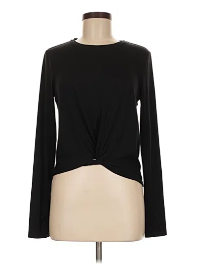 Pre-owned Athleta Long Sleeve Top Black Keyhole Neckline Tops