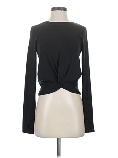 Pre-owned Athleta Long Sleeve Top Black Keyhole Neckline Tops