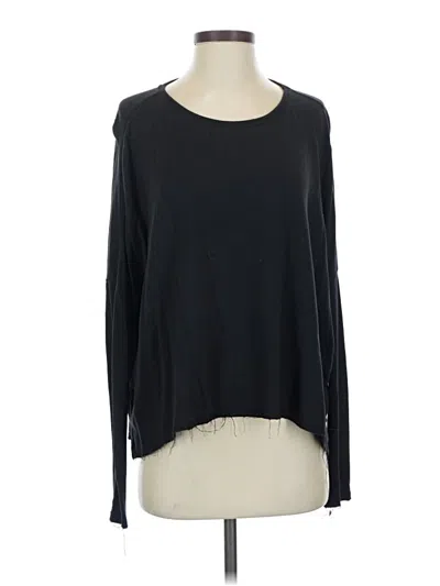 Pre-owned Athleta Long Sleeve Top Black Scoop Neck Tops