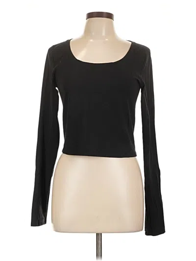 Pre-owned Athleta Long Sleeve Top Black Scoop Neck Tops
