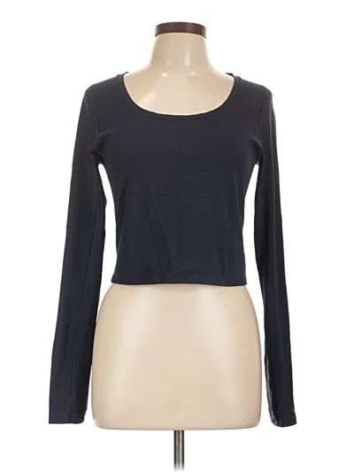 Pre-owned Athleta Long Sleeve Top Black Scoop Neck Tops