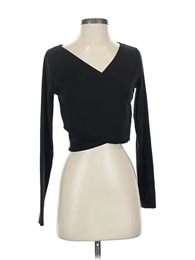 Pre-owned Athleta Long Sleeve Top Black Sweetheart Neckline Tops