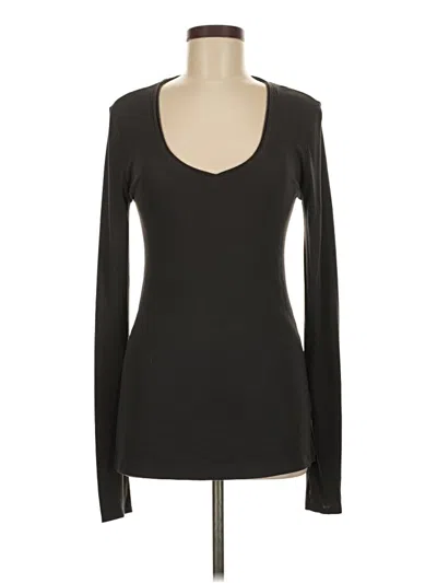Pre-owned Athleta Long Sleeve Top Black Sweetheart Neckline Tops