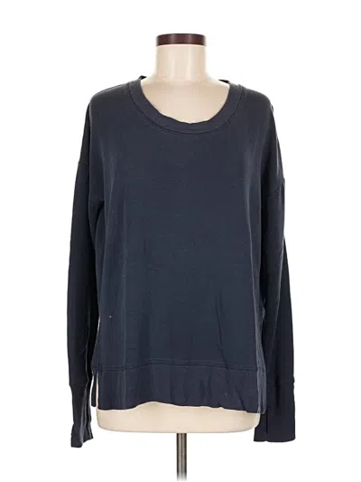 Pre-owned Athleta Long Sleeve Top Blue Crew Neck Tops