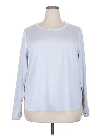 Pre-owned Athleta Long Sleeve Top Blue Crew Neck Tops