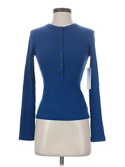 Athleta Long Sleeve Top Blue Mock Neckline Tops