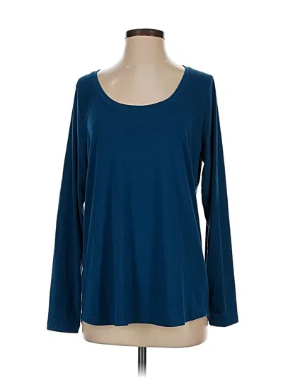 Pre-owned Athleta Long Sleeve Top Blue Scoop Neck Tops