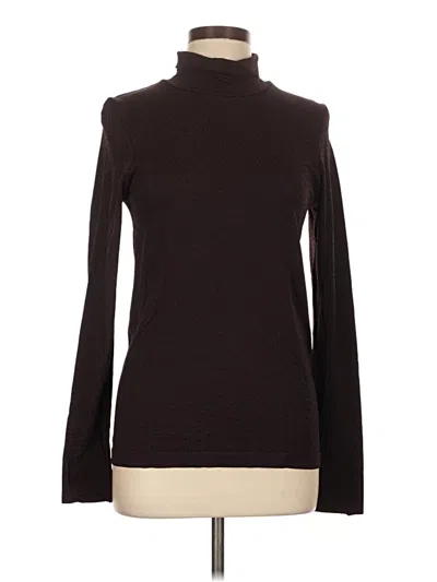 Pre-owned Athleta Long Sleeve Top Brown Turtleneck Tops