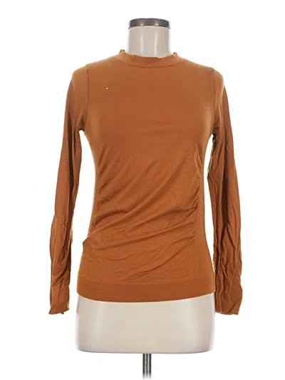 Pre-owned Athleta Long Sleeve Top Brown Turtleneck Tops