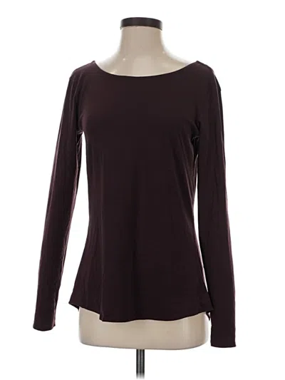 Pre-owned Athleta Long Sleeve Top Burgundy Boatneck Tops
