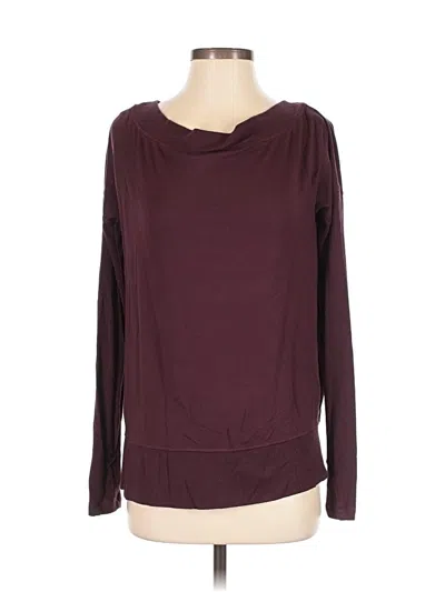 Pre-owned Athleta Long Sleeve Top Burgundy Cowl Neck Tops