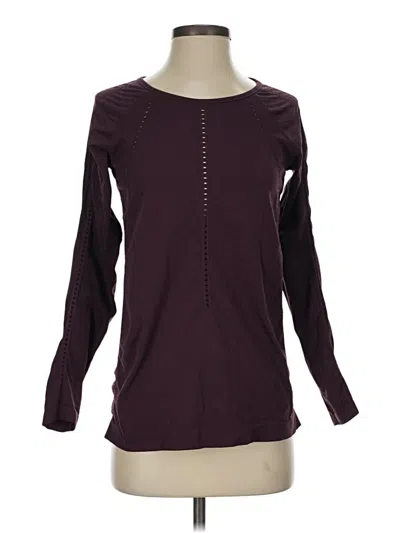 Pre-owned Athleta Long Sleeve Top Burgundy Keyhole Neckline Tops