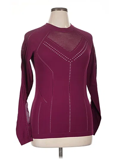 Pre-owned Athleta Long Sleeve Top Burgundy Mock Neckline Tops